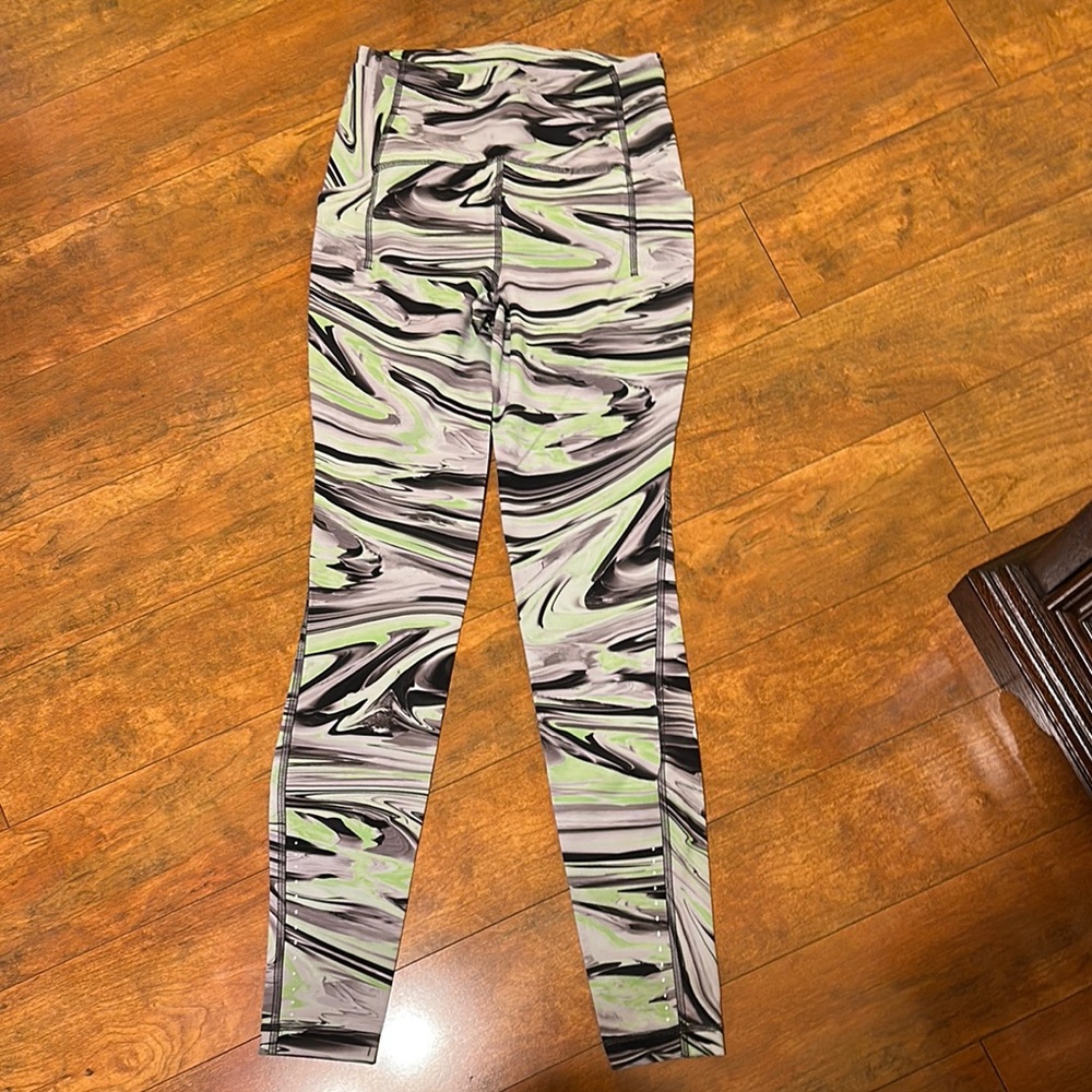 lululemon athletica Swirl Pattern Leggings - Green and Black
